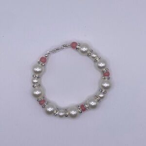 Chic Pearl and Pink Bead Bracelet